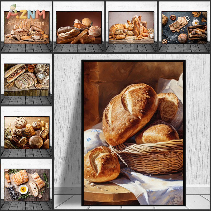 Kitchen And Baking Life - AZNM Pintura Realista de Pan Recién