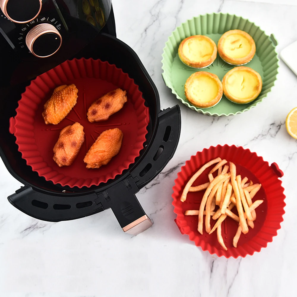 Kitchen Baking Pans - Olla redonda de silicona para freidora