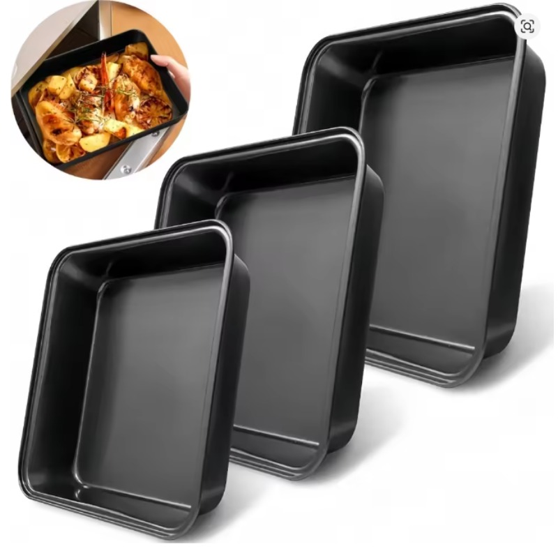 Bread Baking Kitchen Utensils - Bandeja Rectangular Antiadherente de Acero al