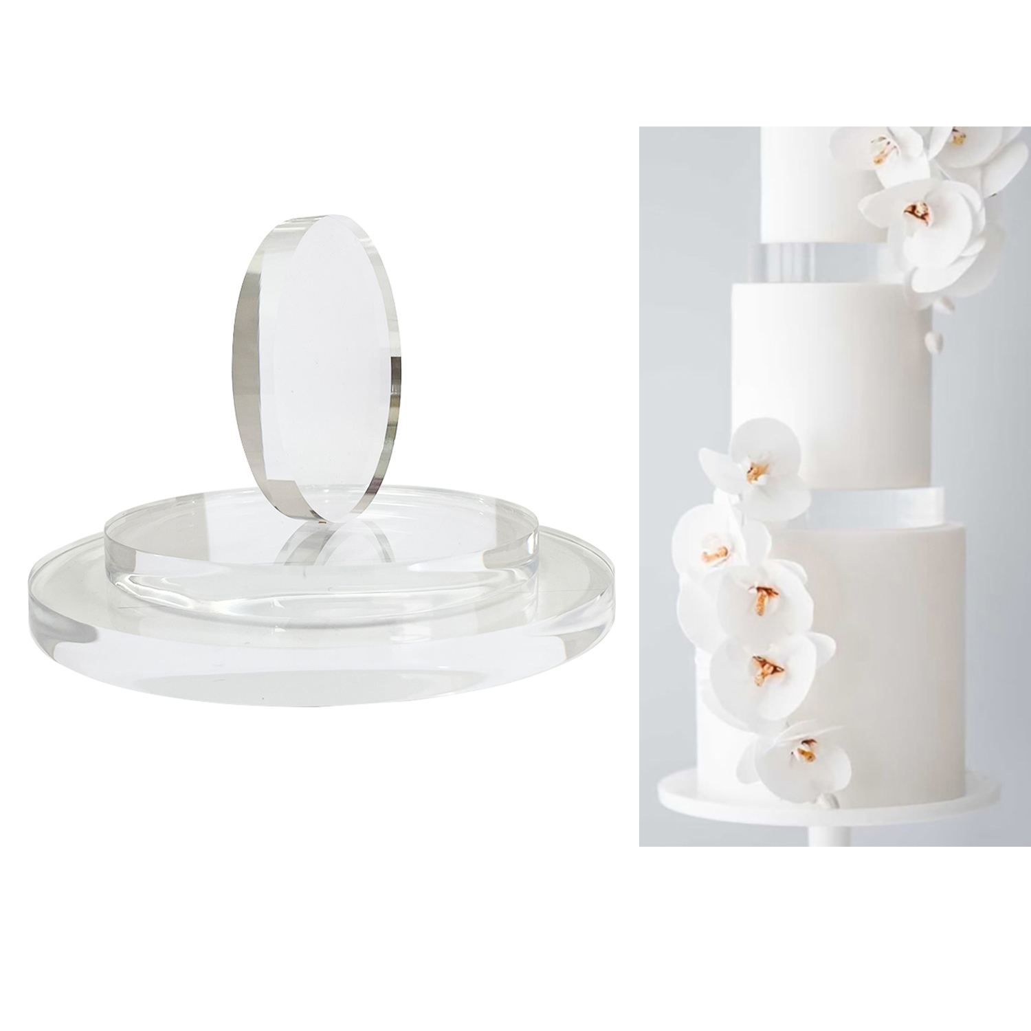 Cake Board Round - Espaciador de pastel acrílico redondo Ultra