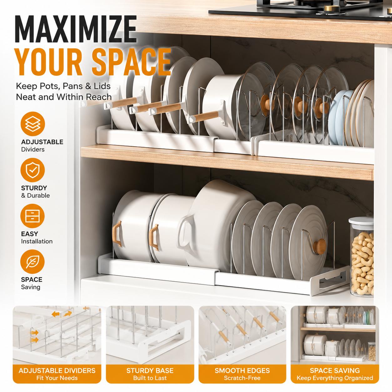 Organizador Expandible de Olla - Kitchen Baking Drawer reseña y precio