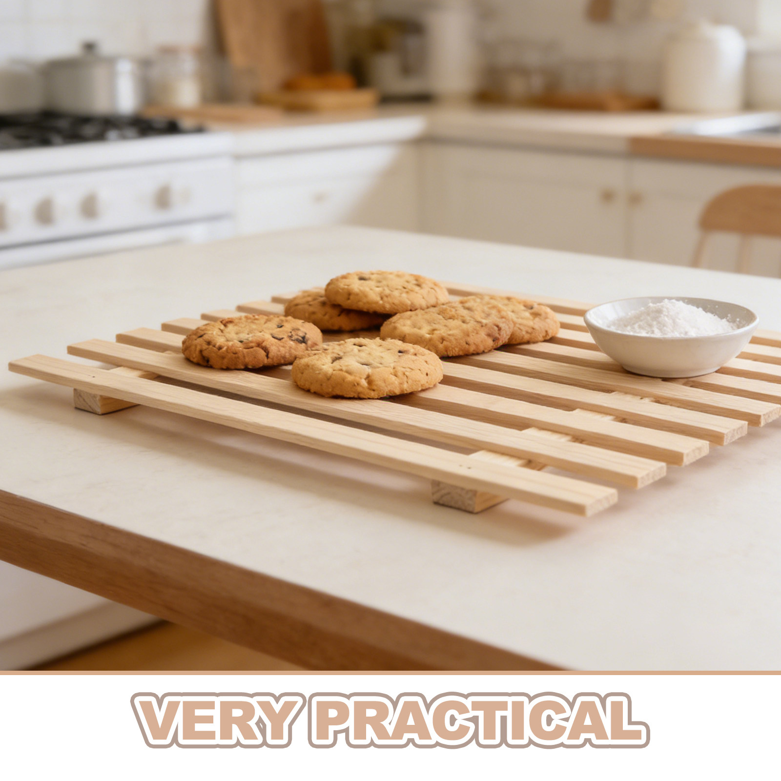 Juego de 3 cajas de madera par - Kitchen Baking Organization reseña y precio