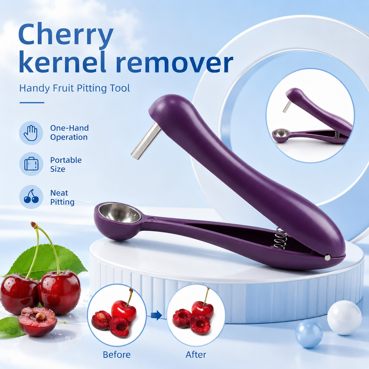 Descorazonador de cerezas y ac - Kitchen Baking Tools reseña y precio
