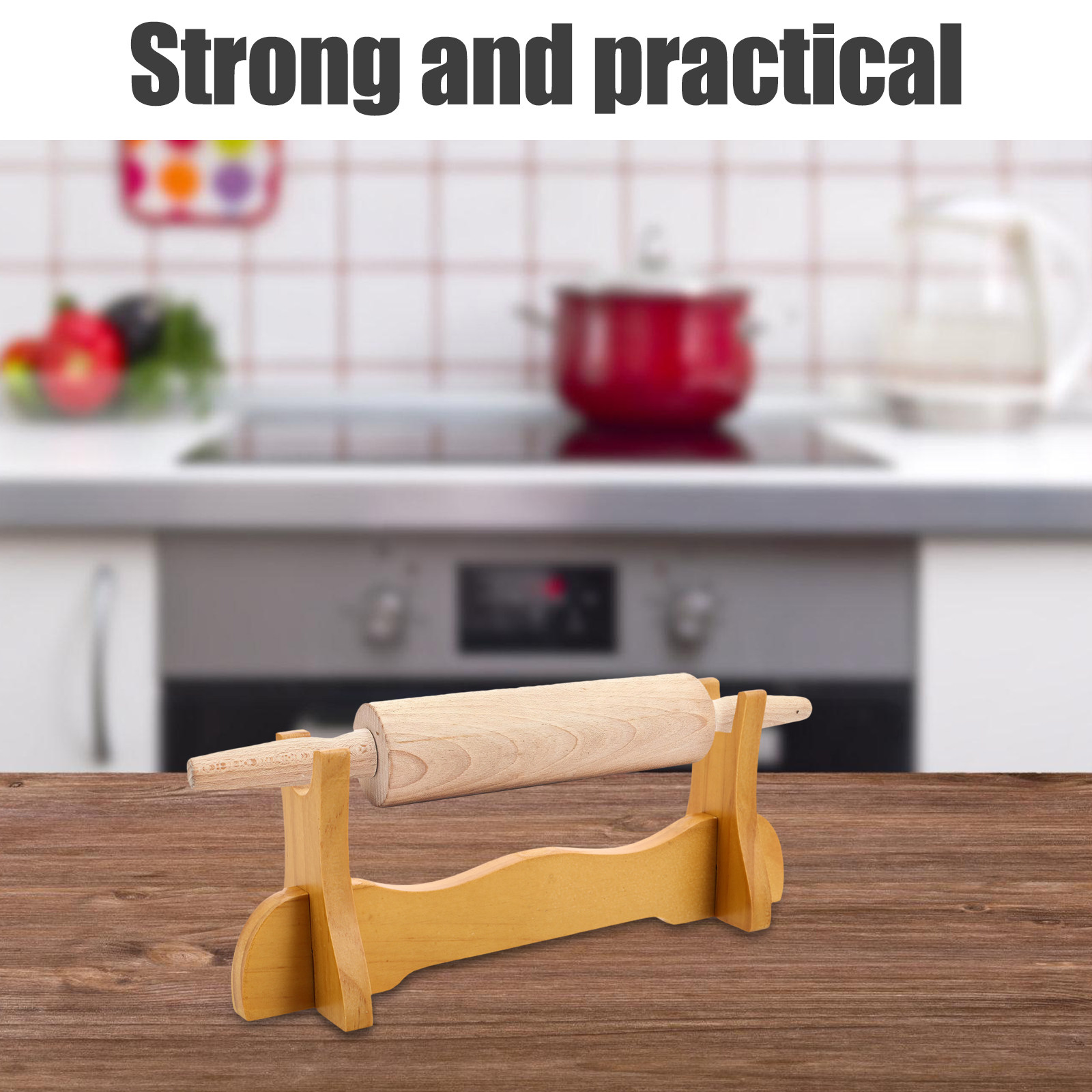 Soporte de Madera para Rodillo - Kitchen Baking Organization reseña y precio