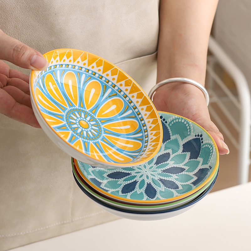 Plato de cerámica bohemio de 4 - Kitchen Baking Dishes reseña y precio