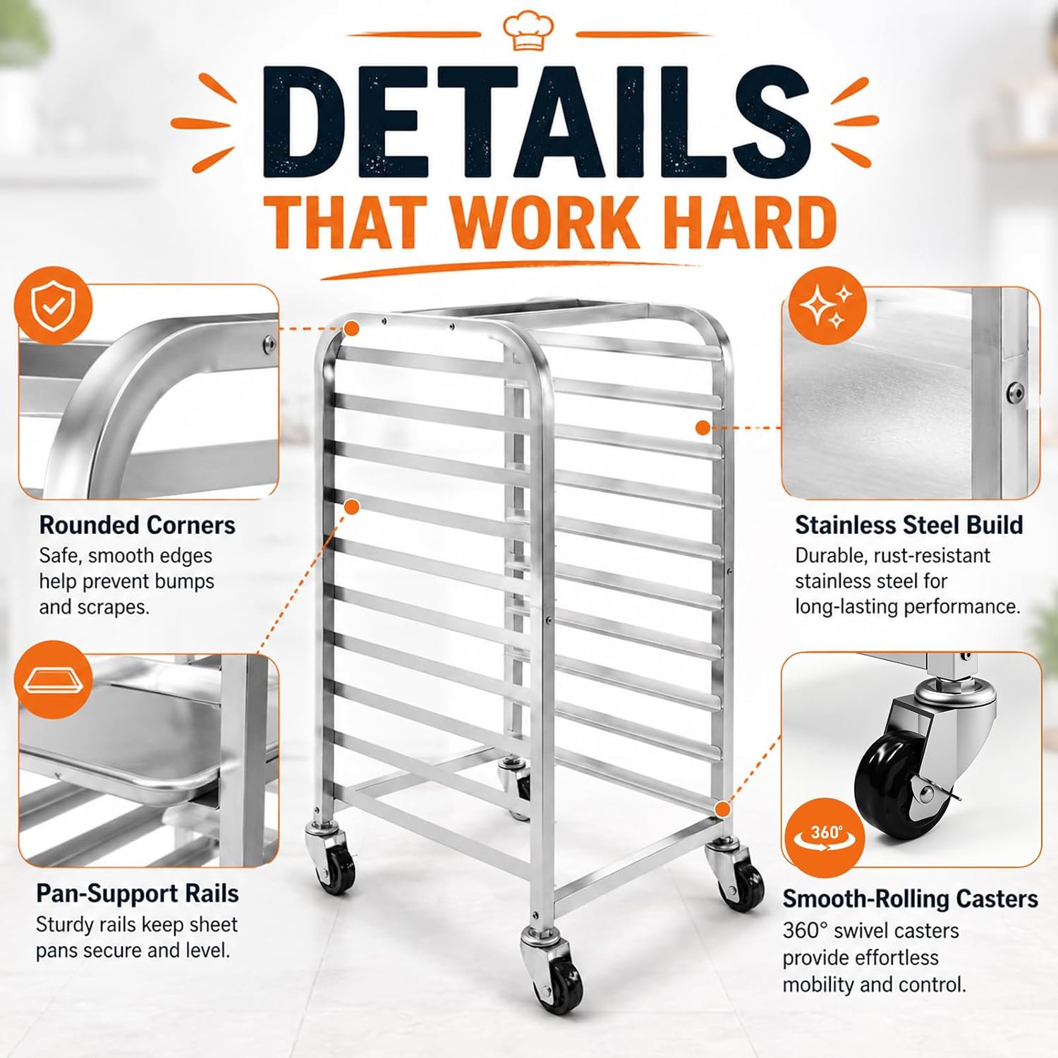 Carrito de enfriamiento móvil  - Kitchen Baking Cart reseña y precio