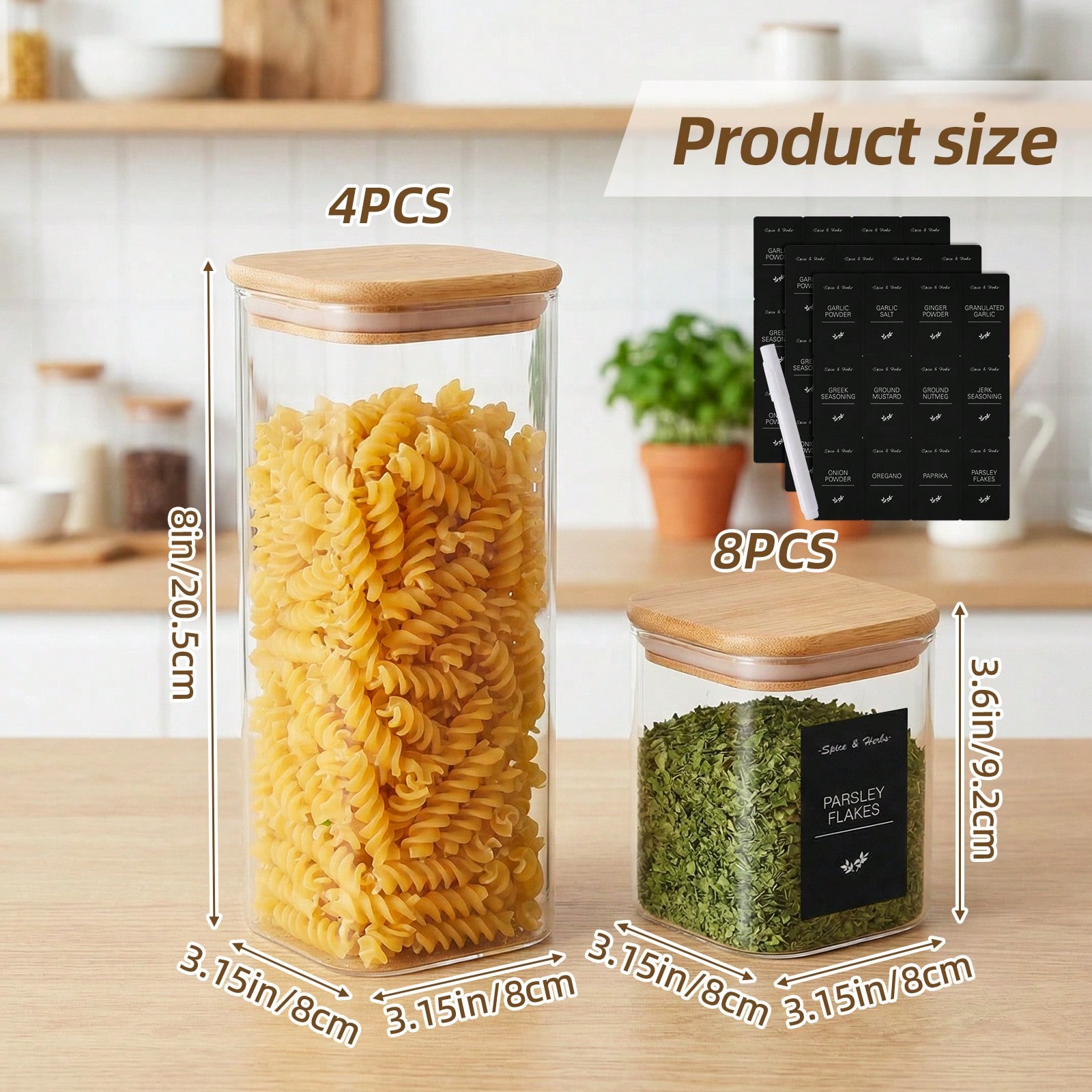 Tomnk 12 recipientes de vidrio - Kitchen Baking Canisters reseña y precio